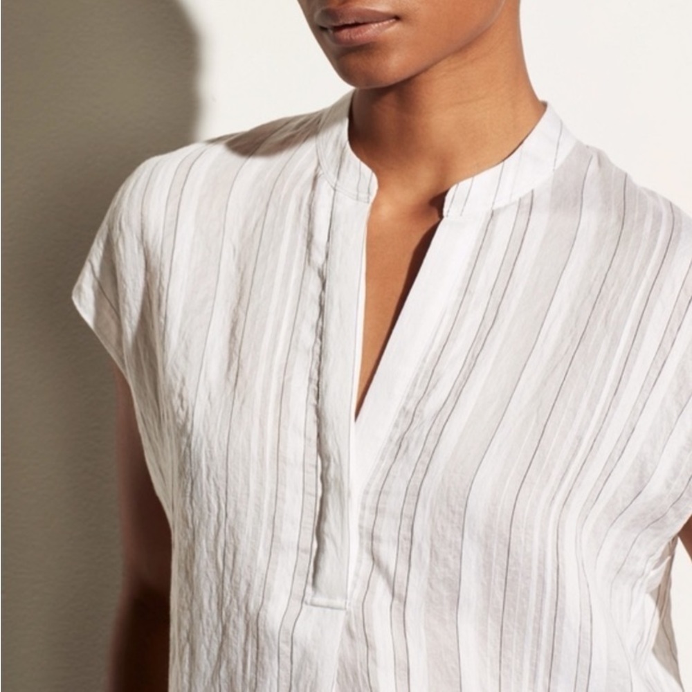 [VINCE] Sheer short sleeveTop